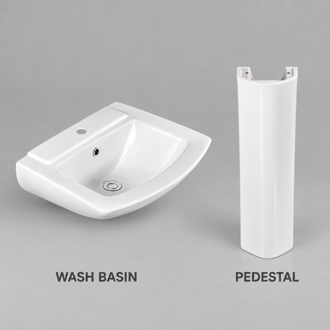 Sonet Lauret, washbasin with pedestal (view 3)